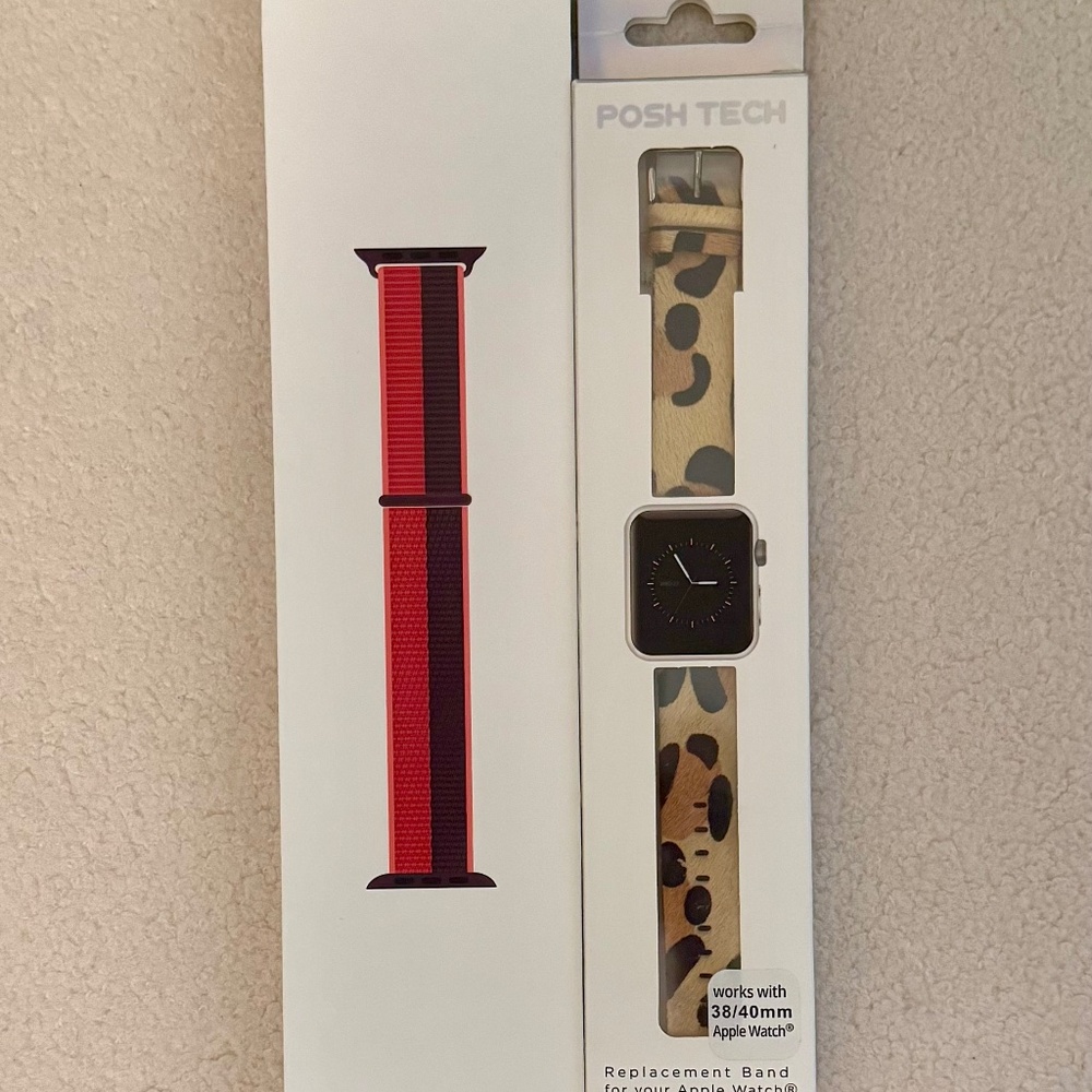 NEW Apple Sports Loop Watch Strap - Product Red + PoshTech Leopard Print (40mm)